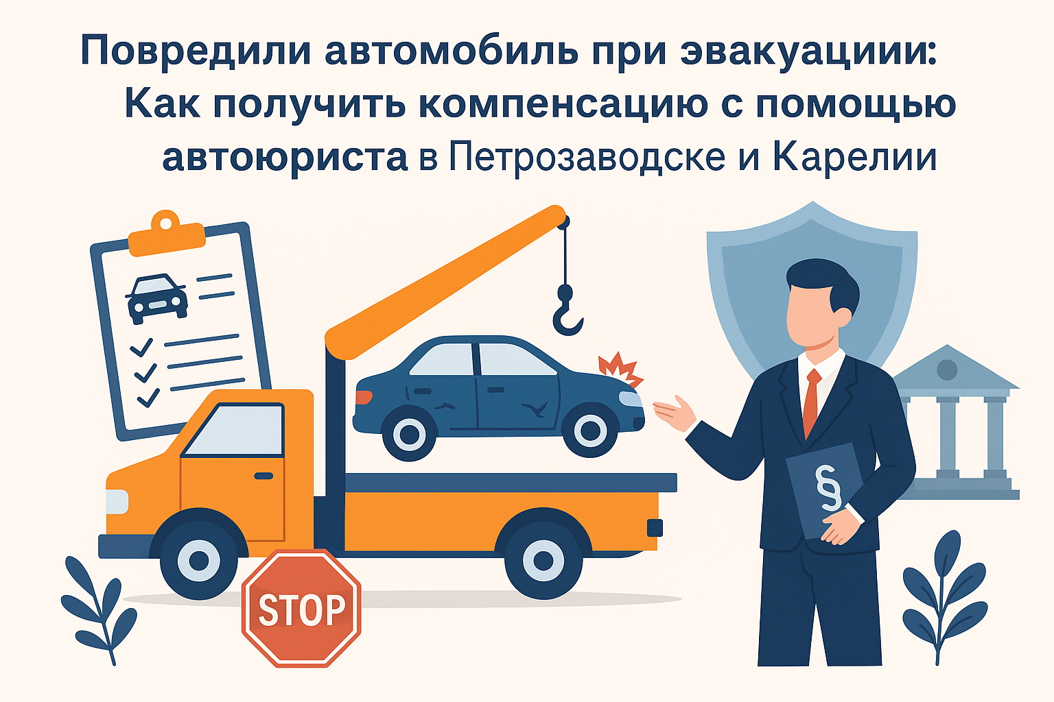 Повреждение автомобиля при эвакуации в Петрозаводске